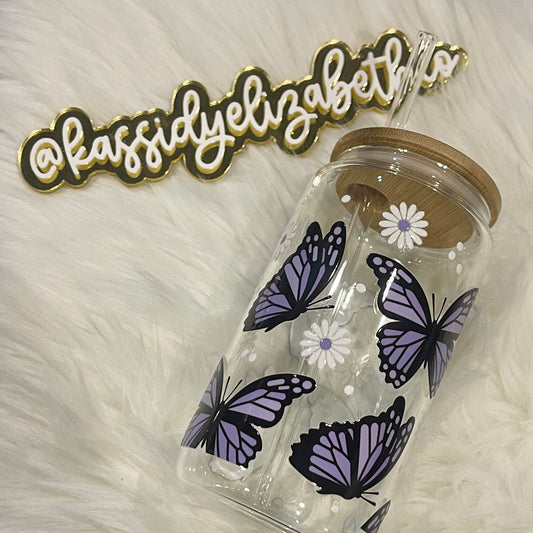 Purple Butterfly Libbey Glass