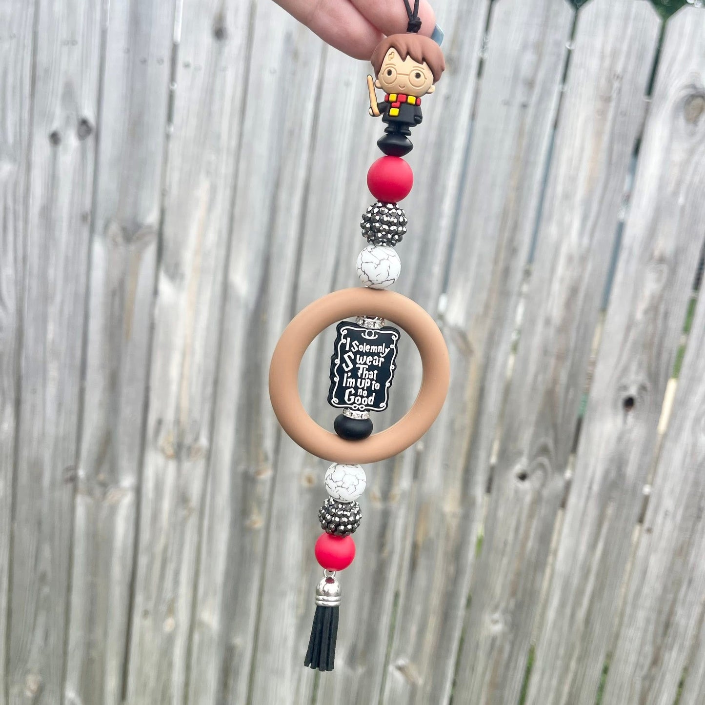 Up to No Good Beaded Car Charm