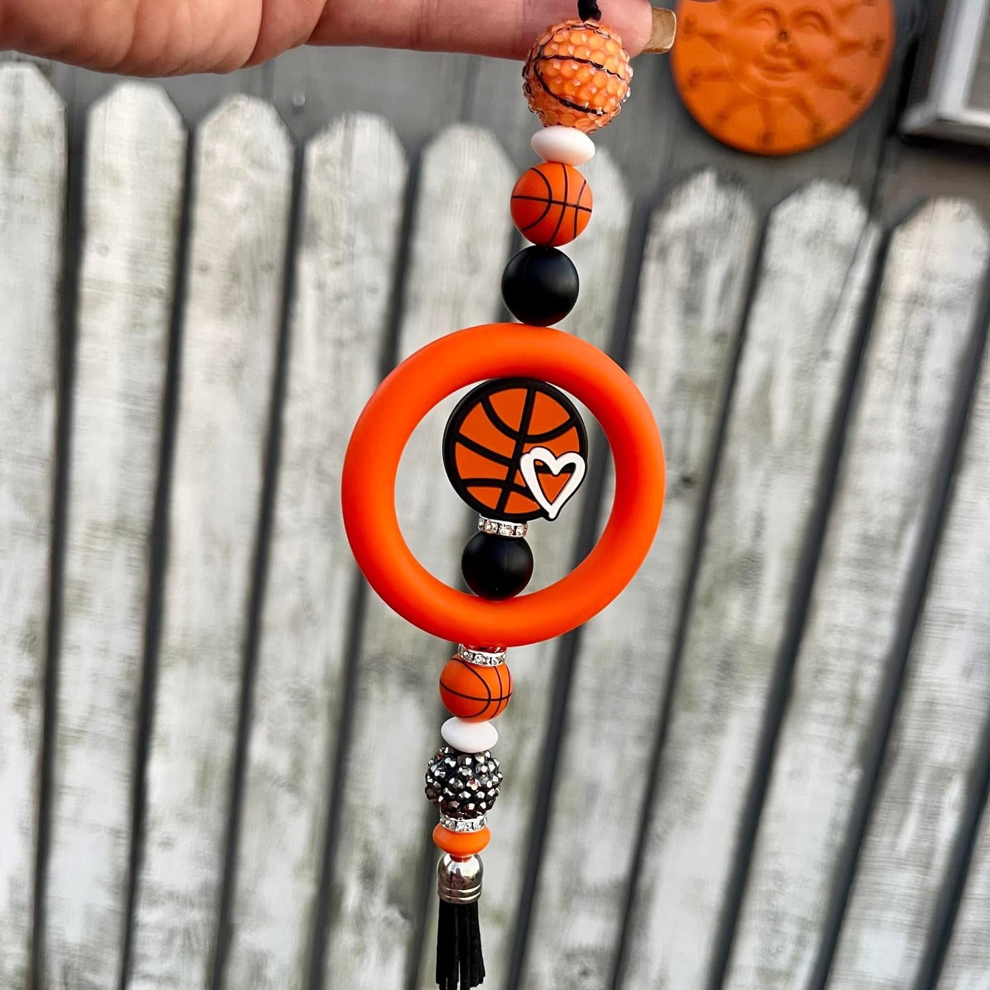 Basketball Beaded Car Charm