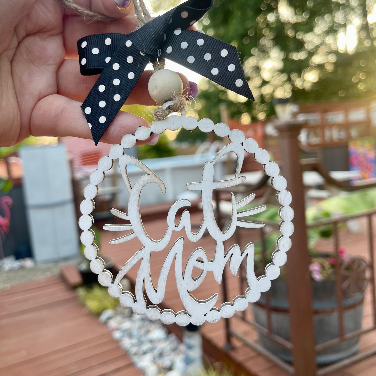 Cat Mom Car Charm
