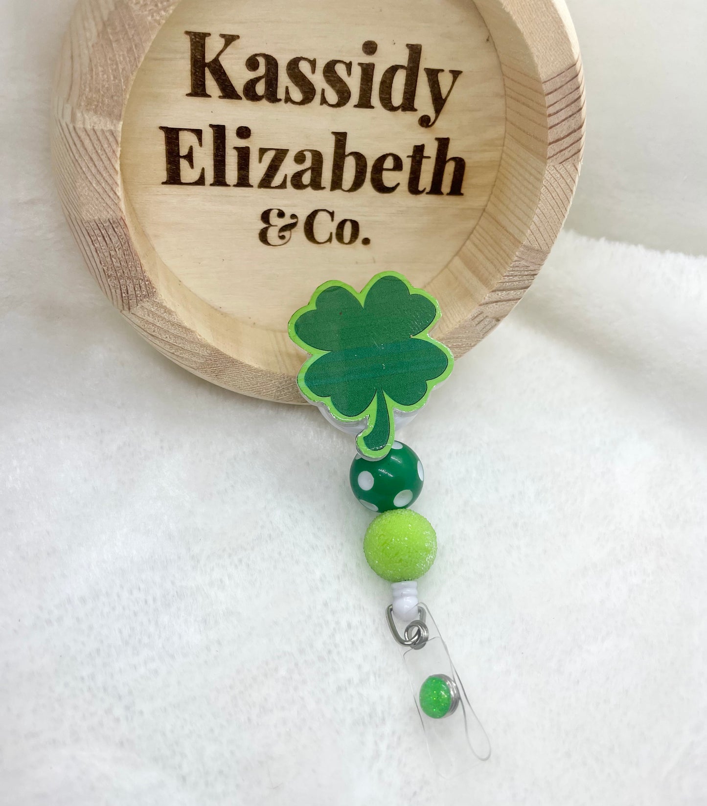 Four Leaf Clover Badge Reel