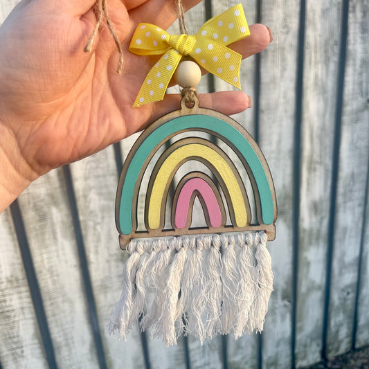 Pastel Rainbow Car Charm