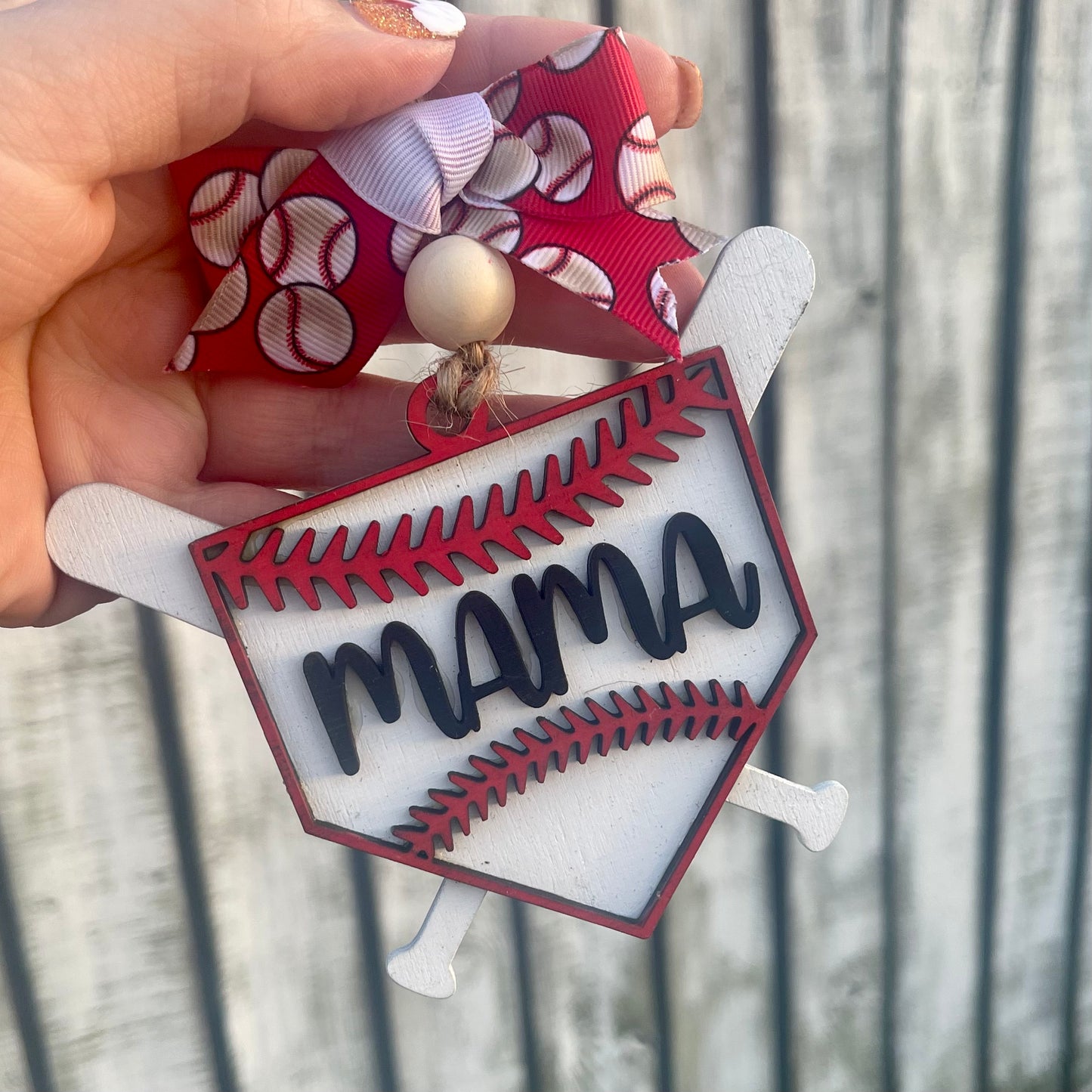 Baseball Mama Car Charm