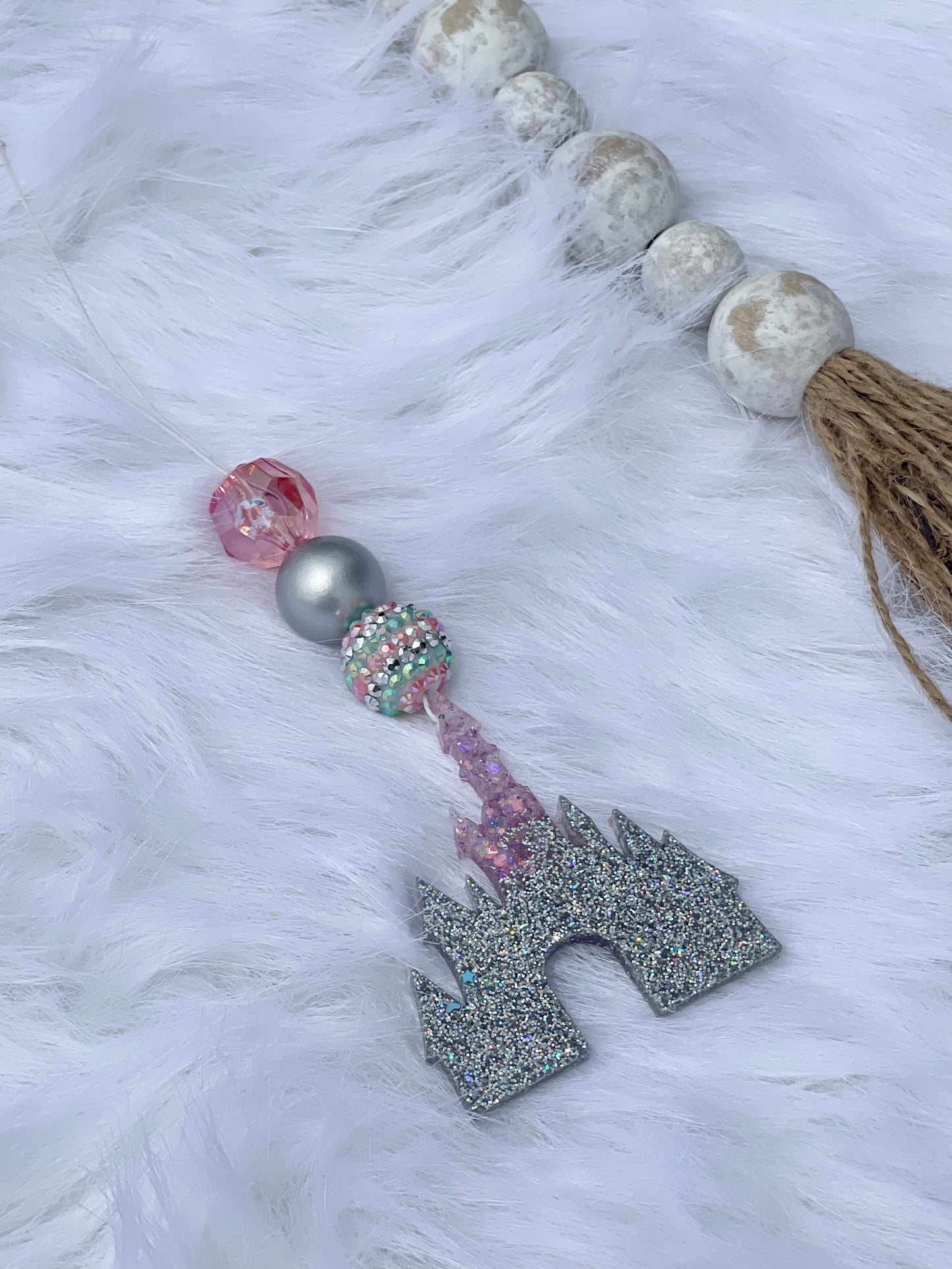 Pink Castle Car Charm