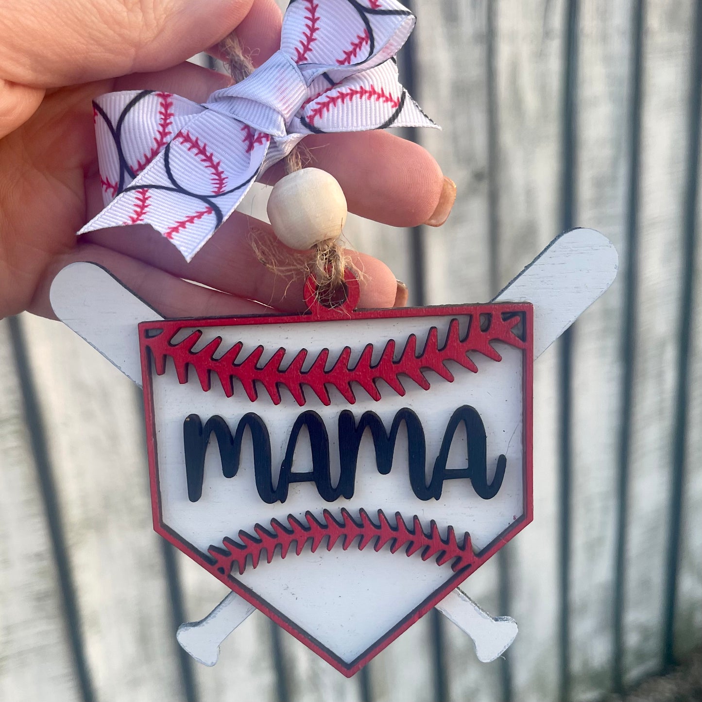 Baseball Mama Car Charm