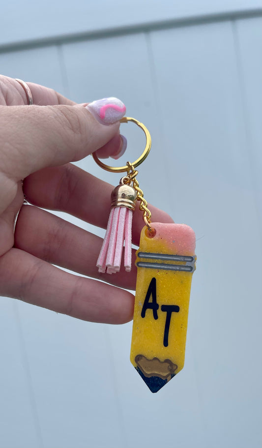 Personalized Pencil Key Ring