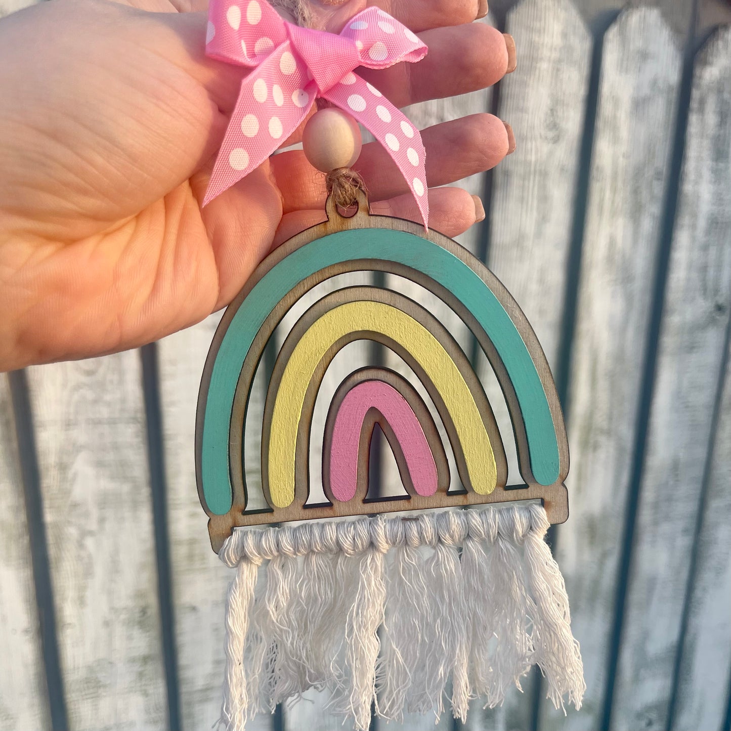 Pastel Rainbow Car Charm