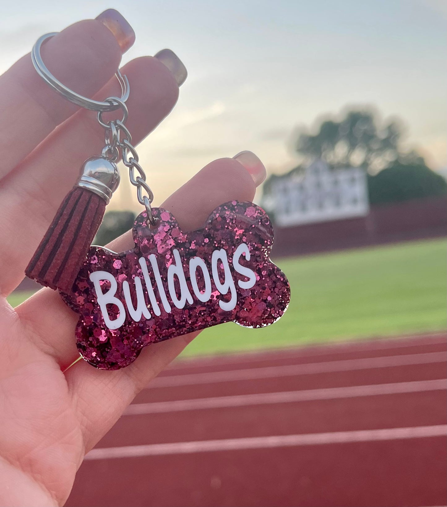 Bulldog Bone Key Ring