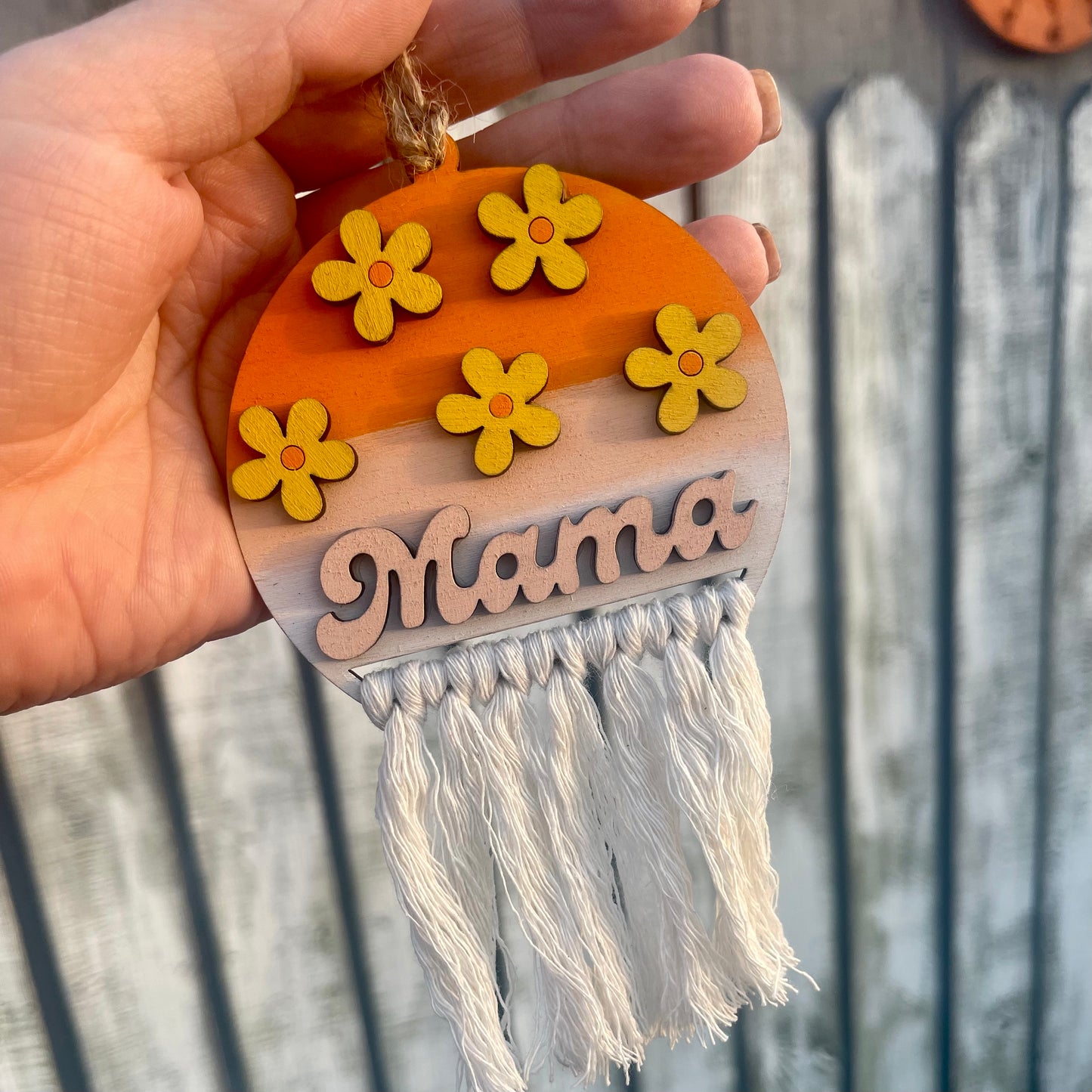 Floral Boho Mama Car Charm