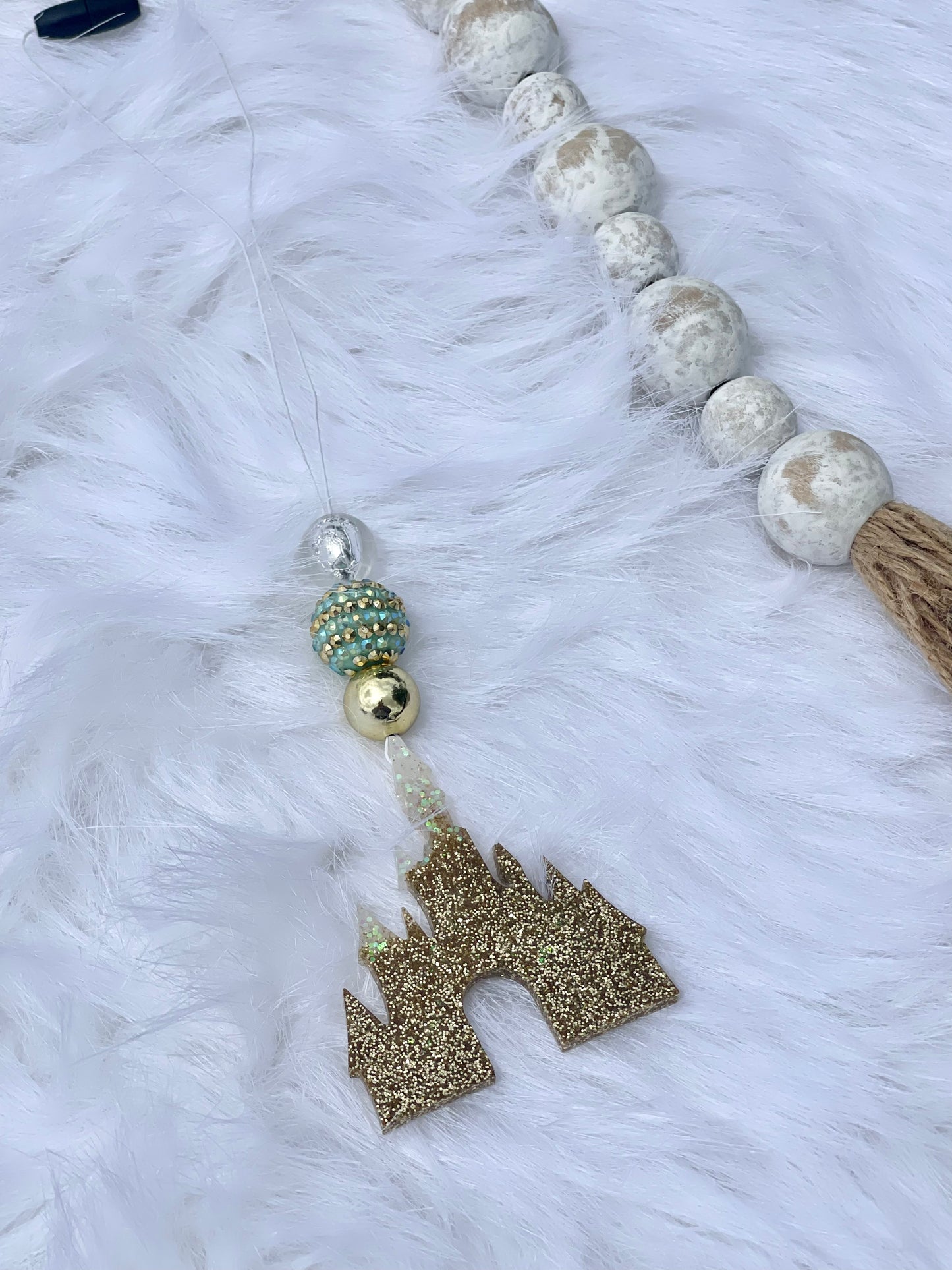 Gold Castle Car Charm