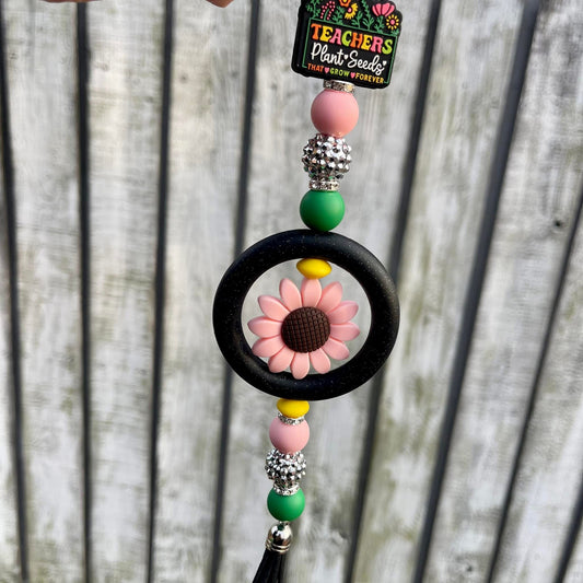 Teachers Plant Seeds Beaded Car Charm