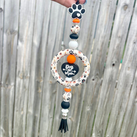 Dog Mom Beaded Car Charm